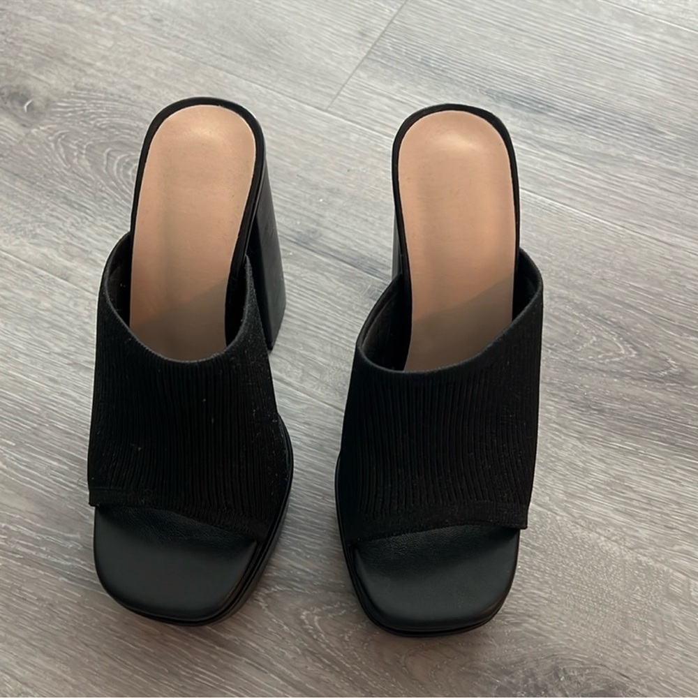 Black Platform Mules